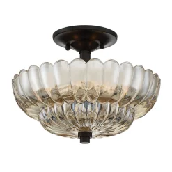 Deckenleuchten|Flurlampen*Elstead Deckenlampe Rauchglas D: 29,7 cm E14 3-flammig