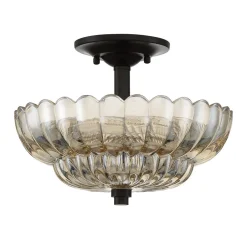 Deckenleuchten|Flurlampen*Elstead Deckenlampe Rauchglas D: 29,7 cm E14 3-flammig