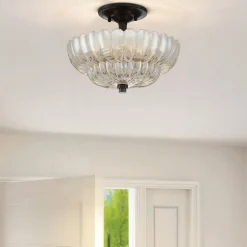 Deckenleuchten|Flurlampen*Elstead Deckenlampe Rauchglas D: 29,7 cm E14 3-flammig