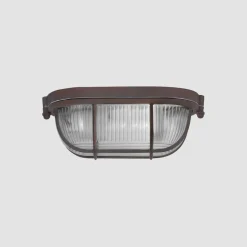 Deckenleuchten|Flurlampen*Steinhauer Deckenlampe Riffelglas Metall Braun L:21 cm Industrie