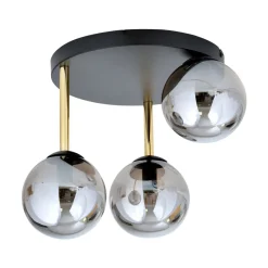 Deckenleuchten|Bürolampen*Emibig Deckenlampe rund Ø 40 cm E14 Schwarz Grau Gold Glas Metall