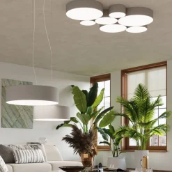 Deckenleuchten|Flurlampen*Sollux Deckenlampe rund Ø 55 cm Grau 4x E27 blendarm ATISS