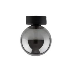 Glaslampen|Metall Lampen*TK Lighting Deckenlampe rund Ø 12 cm H: 15 cm klein Rauchglas G9 Kugel