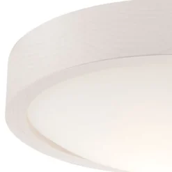 Deckenleuchten|Flurlampen*Lamkur Deckenlampe rund Ø 27 cm Holz Glas blendarm Weiß