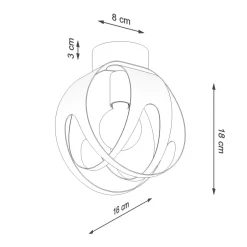 Sollux Deckenlampe rund Ø 16 cm Kugel Modern Metall E27< Deckenleuchten|Flurlampen