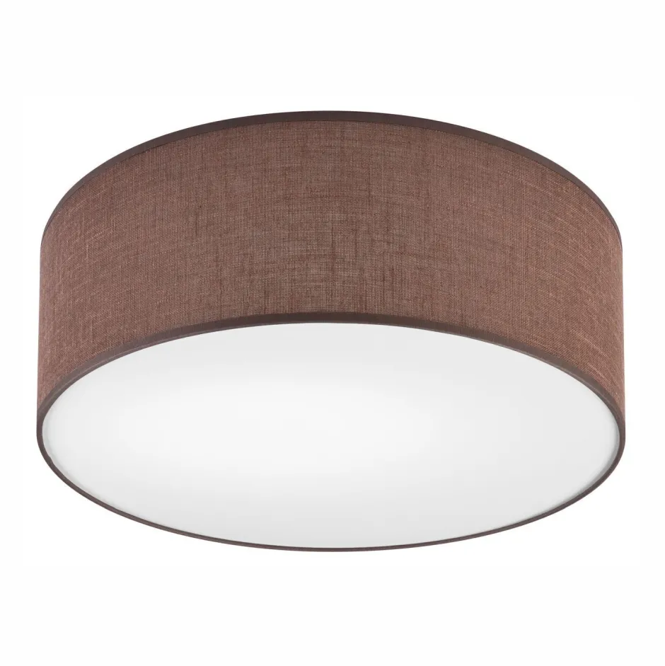 Deckenleuchten|Flurlampen*Lamkur Deckenlampe rund Ø 35 cm Modern Stoff blendarm Braun für E27