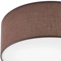 Deckenleuchten|Flurlampen*Lamkur Deckenlampe rund Ø 35 cm Modern Stoff blendarm Braun für E27