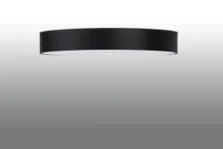Sollux Deckenlampe rund Ø 100 cm Schwarz blendarm 6x E27 ZIROLI< Wohnzimmerlampen|Stofflampen
