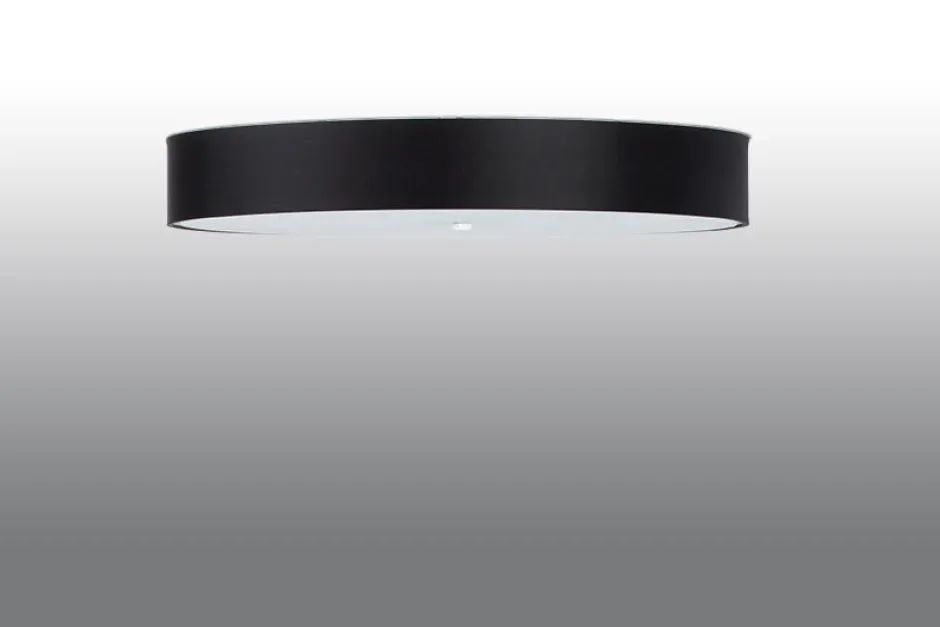 Sollux Deckenlampe rund Ø 100 cm Schwarz blendarm 6x E27 ZIROLI< Wohnzimmerlampen|Stofflampen