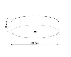 Sollux Deckenlampe rund Ø 50 cm Weiß Stoff Glas blendarm 5x E27< Deckenleuchten|Flurlampen