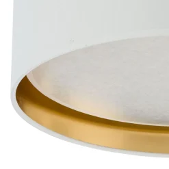 TK Lighting Deckenlampe rund Ø 45 cm Weiß Gold blendarm Stoffschirm< Deckenleuchten|Flurlampen