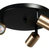 Masterlight Deckenlampe rund Ø35cm 3-flammig Metall Schwarz Gold< Deckenleuchten|Spots