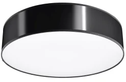Sollux Deckenlampe rund flach Ø 55 cm blendarm 4x E27 Schwarz< Deckenleuchten|Flurlampen