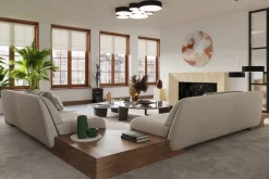 Sollux Deckenlampe rund flach Ø 55 cm blendarm 4x E27 Schwarz< Deckenleuchten|Flurlampen