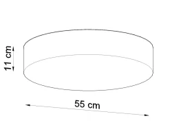 Sollux Deckenlampe rund flach Ø 55 cm blendarm 4x E27 Schwarz< Deckenleuchten|Flurlampen