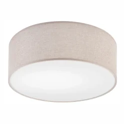 Lamkur Deckenlampe rund Stoff blendarm E27 Ø 35 cm flach WALTER< Deckenleuchten|Flurlampen