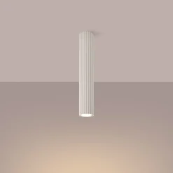 Wohnzimmerlampen|Küchenlampen*Sollux Deckenlampe schmal Ø 6,5 cm H: 40 cm in Creme Modern