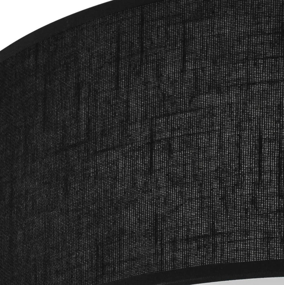 Lamkur Deckenlampe Schwarz Ø 45 cm rund flach blendarm 2x E27 Stoff< Deckenleuchten|Flurlampen