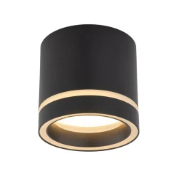 TK Lighting Deckenlampe Schwarz Aufputz Ø 8,5 cm klein Metall< Spots|Flurlampen