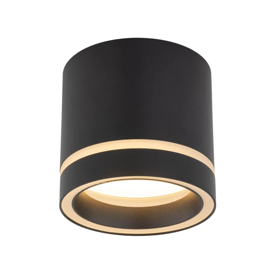 TK Lighting Deckenlampe Schwarz Aufputz Ø 8,5 cm klein Metall< Spots|Flurlampen