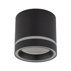 TK Lighting Deckenlampe Schwarz Aufputz Ø 8,5 cm klein Metall< Spots|Flurlampen