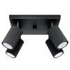 Sollux Deckenlampe Schwarz B: 25 cm klein schwenkbar 4-flammig GU10< Wohnzimmerlampen|Metall Lampen