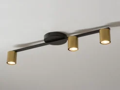 Deckenleuchten|Flurlampen*Sigma Deckenlampe Schwarz Gold GU10 Metall Zylinder stilvoll