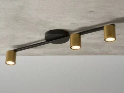 Deckenleuchten|Flurlampen*Sigma Deckenlampe Schwarz Gold GU10 Metall Zylinder stilvoll