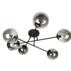 Glaslampen|Retro Lampen*Emibig Deckenlampe Schwarz Graphit E14 Glas Metall