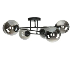 Glaslampen|Retro Lampen*Emibig Deckenlampe Schwarz Graphit E14 Glas Metall