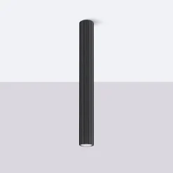 Wohnzimmerlampen|Küchenlampen*Sollux Deckenlampe Schwarz GU10 H: 60 cm Ø 6,5 cm schmal Aufputz