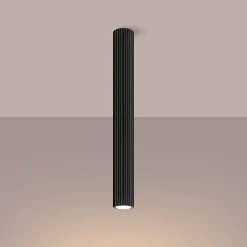 Wohnzimmerlampen|Küchenlampen*Sollux Deckenlampe Schwarz GU10 H: 60 cm Ø 6,5 cm schmal Aufputz
