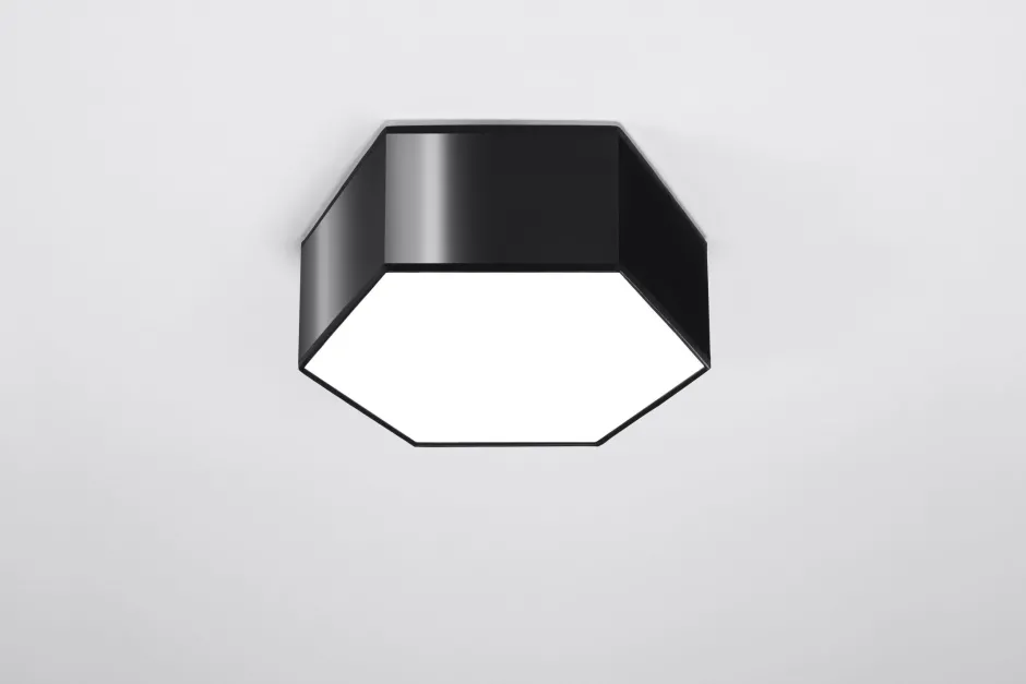 Sollux Deckenlampe Schwarz klein flach blendarm 2x E27 ESROM< Deckenleuchten|Flurlampen