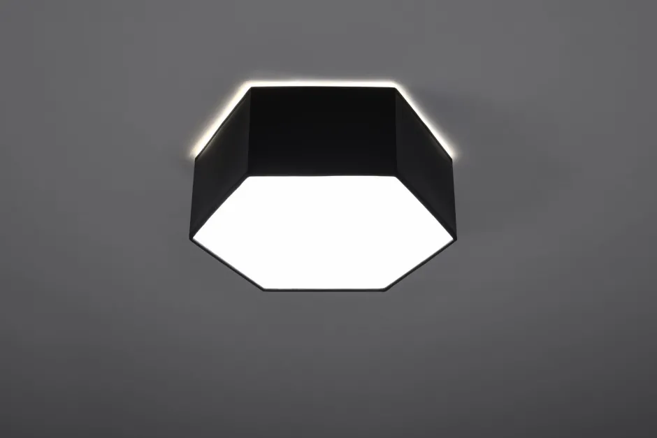 Sollux Deckenlampe Schwarz klein flach blendarm 2x E27 ESROM< Deckenleuchten|Flurlampen