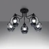 Deckenleuchten|Esszimmer Lampen*Sollux Deckenlampe Schwarz Rauchglas Metall E27 Modern