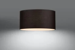 Sollux Deckenlampe Schwarz rund Ø 50 cm Stoff Glas 5x E27< Deckenleuchten|Bürolampen