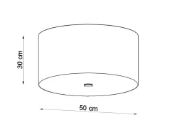 Sollux Deckenlampe Schwarz rund Ø 50 cm Stoff Glas 5x E27< Deckenleuchten|Bürolampen