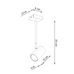 Sollux Deckenlampe Schwarz schwenkbar Metall GU10 H: 33 cm< Deckenleuchten|Esszimmer Lampen