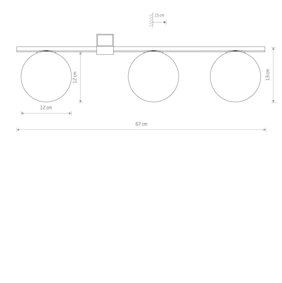 Nowodvorski Deckenlampe Schwarz Weiß 67 cm lang 3-flammig G9 Glas< Deckenleuchten|Flurlampen