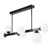Lamkur Deckenlampe Schwarz Weiß 82 cm lang Glas Metall< Deckenleuchten|Bürolampen