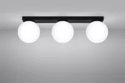Sollux Deckenlampe Schwarz Weiß 3-flammig 50 cm lang RAMSI< Deckenleuchten|Flurlampen