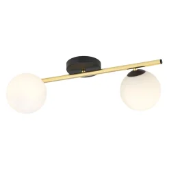 Deckenleuchten|Flurlampen*Emibig Deckenlampe Schwarz Weiß Gold blendarm 55 cm lang E14
