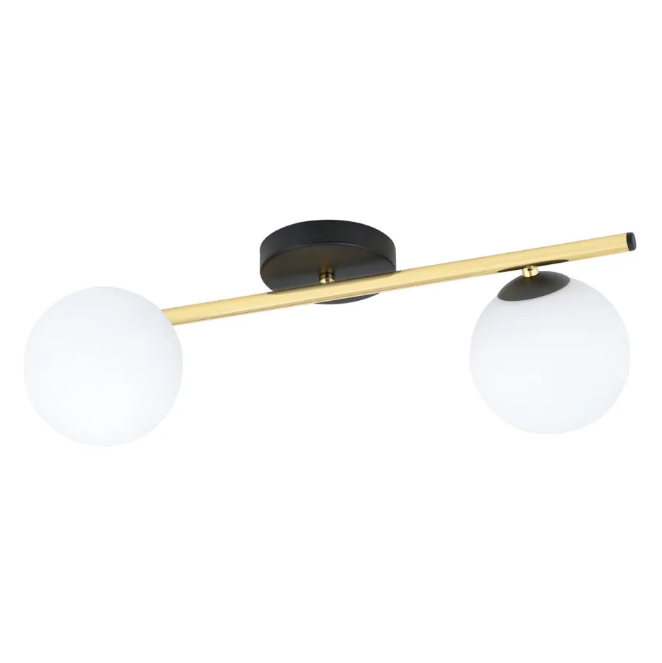 Deckenleuchten|Flurlampen*Emibig Deckenlampe Schwarz Weiß Gold blendarm 55 cm lang E14