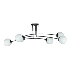 Easylight Deckenlampe Schwarz Weiß 6x E14 Modern Metall Glas< Deckenleuchten|Glaslampen