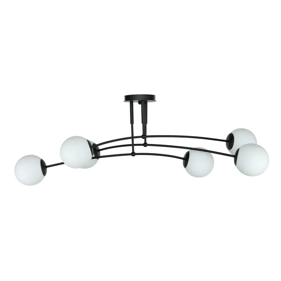 Easylight Deckenlampe Schwarz Weiß 6x E14 Modern Metall Glas< Deckenleuchten|Glaslampen