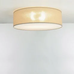 Lamkur Deckenlampe Stoff Ø 45 cm rund flach blendarm 2x E27< Stofflampen|Esszimmer Lampen