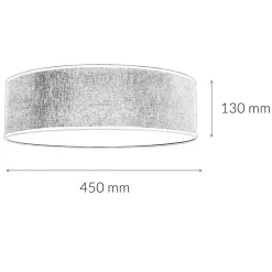 Lamkur Deckenlampe Stoff Ø 45 cm rund flach blendarm 2x E27< Stofflampen|Esszimmer Lampen