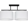 Wohnzimmerlampen|Stofflampen*Belis Deckenlampe Stoff blendarm Schwarz Weiß E27 L:70 cm