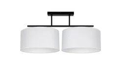 Wohnzimmerlampen|Stofflampen*Belis Deckenlampe Stoff blendarm Schwarz Weiß E27 L:70 cm