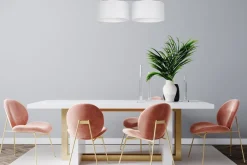 Wohnzimmerlampen|Stofflampen*Belis Deckenlampe Stoff blendarm Schwarz Weiß E27 L:70 cm